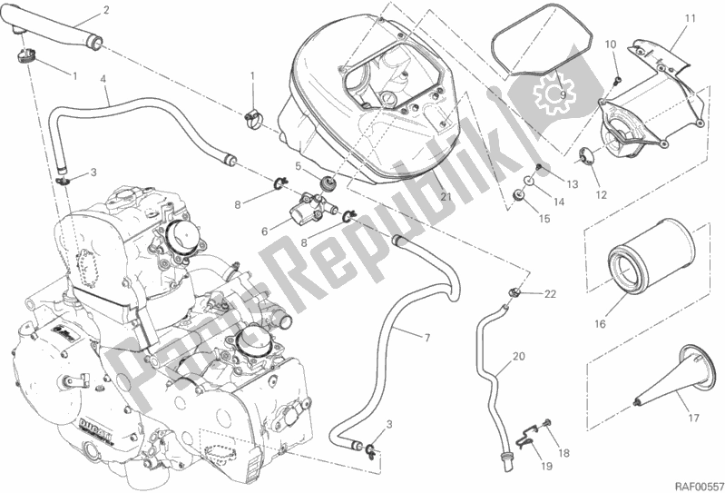 Toutes les pièces pour le Entrée D'air - Reniflard D'huile du Ducati Hypermotard 939 2016